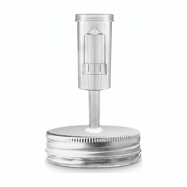 Καπάκι ζύμωσης με βαλβίδα 86 mm για βάζα Mason με φαρδύ στόμιο Μεταλλικό καπάκι με διαφανή βαλβίδα Για ζύμωση λαχανικών 1