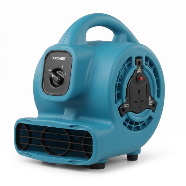 Ventilatore potente multifunzionale P-80A 3 velocità 125 W 350 CFM Presa passante Plastica PP Maniglia Per casa e officina blu