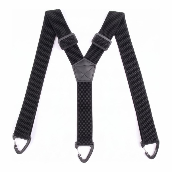 Men's Y-Shape Braces with Three Plastic Clips Width 3.8 cm Length 120 cm Elastic Polyester For Work and Suit black