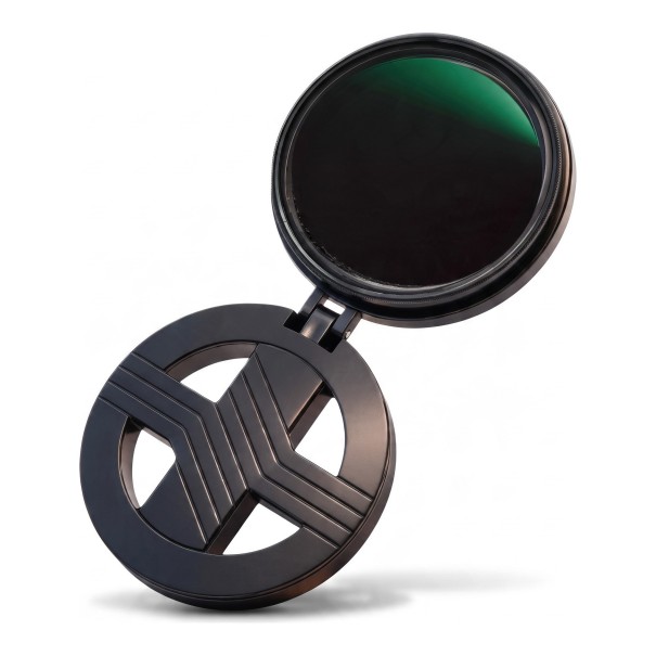 Filtro ND variabile per mobile 67 mm ND2–ND400 Supporto magnetico pieghevole Vetro ottico Telaio in alluminio Nero Per video e lunghe esposizioni 1
