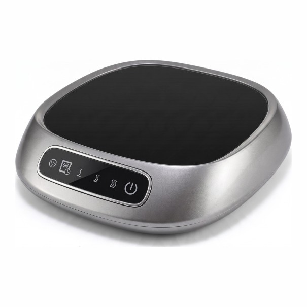 Ohřívač hrnků 13 x 11,7 x 2,5 cm Elektrická podložka na hrnek USB 10 W 3 teploty 55 65 85 °C Dotykové ovládání Šedá Káva Čaj Kancelář 1