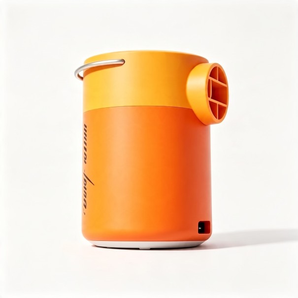 Mini bomba eléctrica 3,7 x 4 x 5 cm para insuflar e desinflar com lanterna LED 300 lm bateria 1000 mAh e USB-C laranja para colchões 1