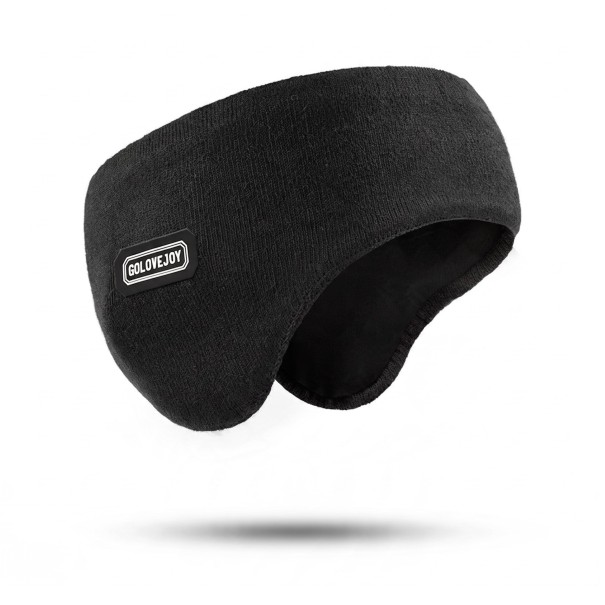 Bandeau d'hiver avec protège-oreilles Doublure en polaire Circonférence de tête 52-64 cm Polyester élastique Unisexe pour le ski et la randonnée noir