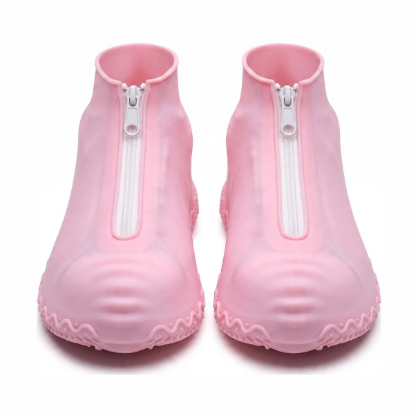 Copri scarpe in silicone con zip Impermeabili e antiscivolo Riutilizzabili Protezione delle scarpe dalla pioggia e dal fango rosa L