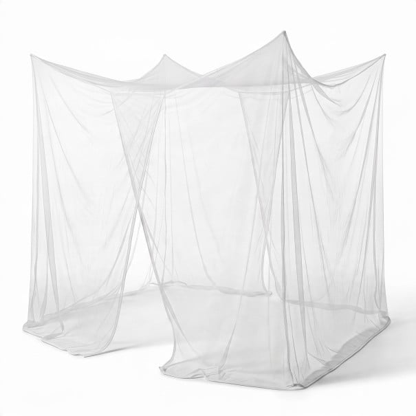 Mygnet mod insekter og myg Firkantet hængende net Rektangulær baldakin 220 x 200 x 200 cm Fin gennemsigtig netstof Hvid 1