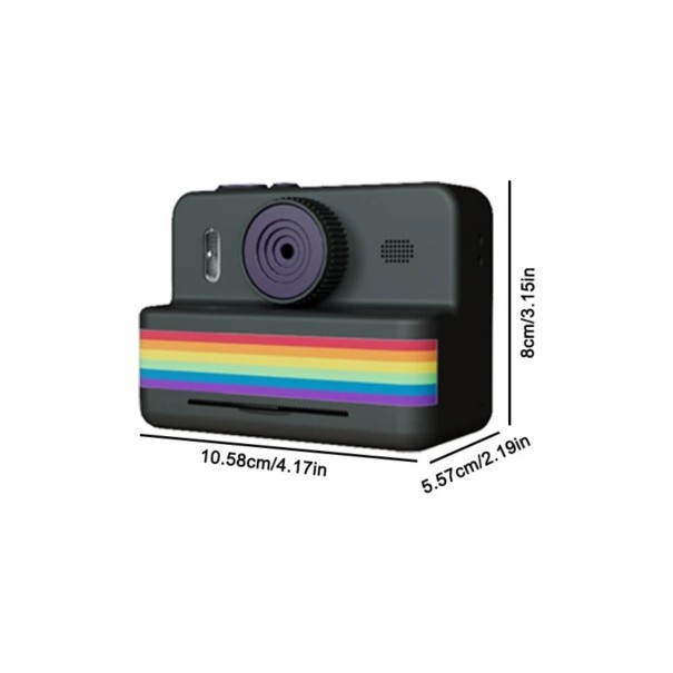Dětský fotoaparát s okamžitým tiskem fotek 2,8″ displej 1080P video Blesk Selfie a filtry Termotisk Pro malé fotografy černá