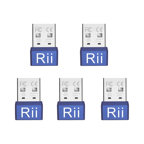 Mus bevægelsessimulator Mouse Jiggler 5 stk Rii RT301 USB-A Mini 22 x 14,5 x 6 mm Uden drivere mod computerens dvale blå