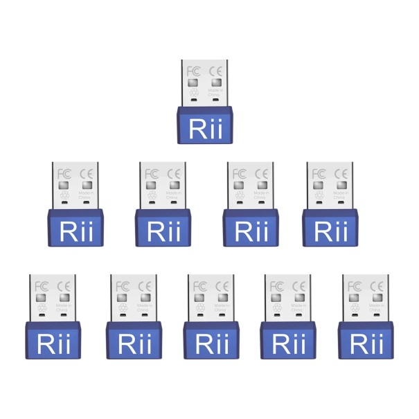 Mus bevægelsessimulator Mouse Jiggler 10 stk Rii RT301 USB-A Mini 22 x 14,5 x 6 mm Uden drivere mod computerens dvaletilstand blå