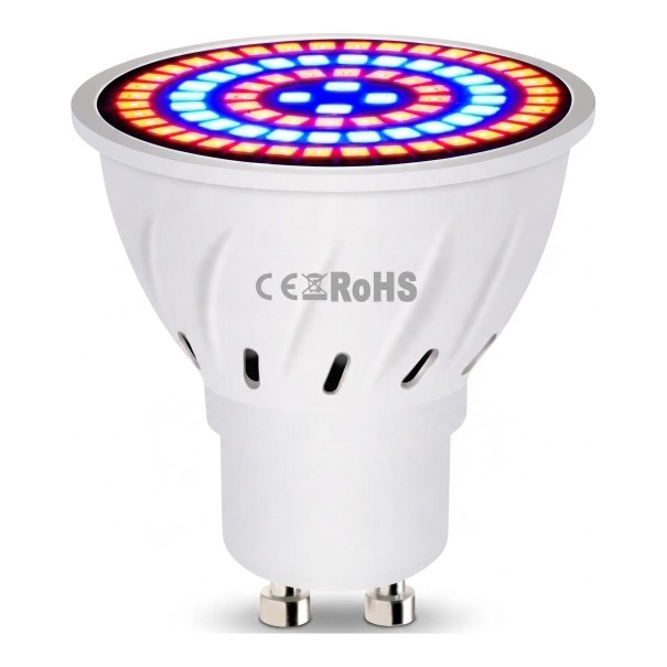 LED lâmpada para cultivo de plantas GU10 48 LED Espectro Vermelho e Azul SMD 2835 Corpo de Plástico Branco Para Sementes, Ervas e Flores 1