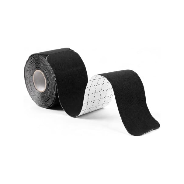 Kineziologický tejp předstřižený 5 cm x 5 m 20 pásků po 25 cm Bavlněná elastická páska Voděodolná a prodyšná pro sport černá