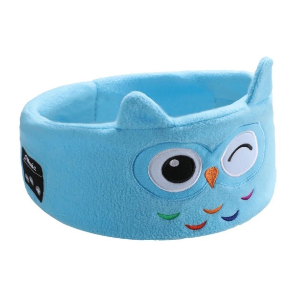 Children's Bluetooth 5.0 Headphones with Headband Animal Design Battery Life 10 Hours Thin Speakers 9.9 mm For Sleeping and Travelling blue