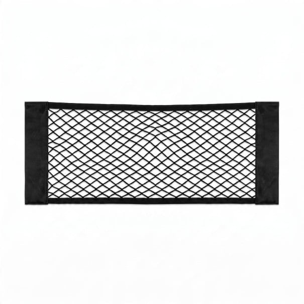 Elastická síťová kapsa do kufru auta 25 x 80 cm Dvouvrstvá síť se suchým zipem Polyester Černá Univerzální organizér na lahve a nákup 1