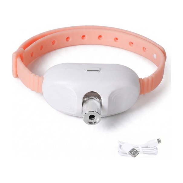 Laser Collar for Cats Automatic Interactive Toy Adjustable Circumference 20 to 31 cm USB Charging and 2 Laser Modes pink