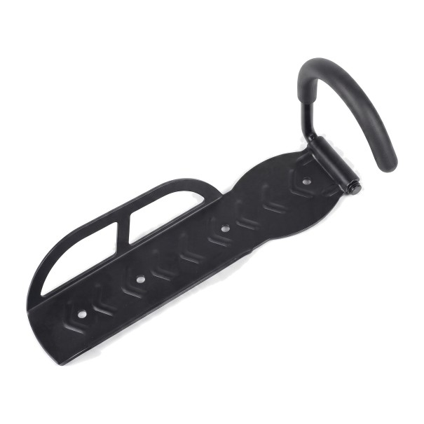 Wall Bicycle Holder Vertical Suspension for Front Wheel Load Capacity 27 kg 26 x 9.5 x 11.8 cm Steel with Rubberised Hook Black For Garage 1