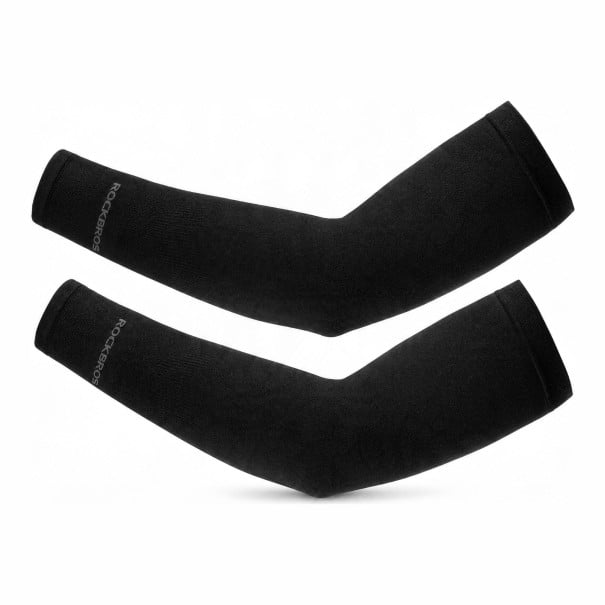 Cooling Arm Sleeves ROCKBROS 1 Pair UV Protection UPF 50+ Breathable Elastic Nylon Universal Size For Cycling and Running black