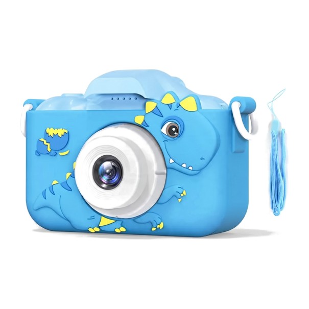 Dětský digitální fotoaparát 1080P 2″ IPS displej 8x zoom Selfie kamera Silikonový kryt Hry a filtry Pro děti od 3 let modrá