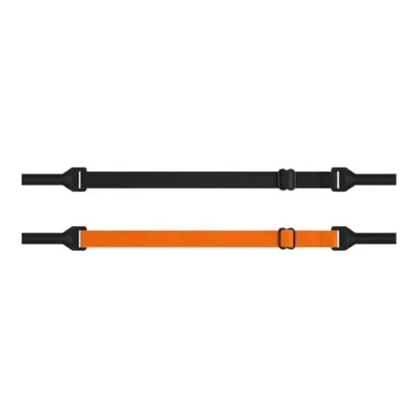 Sæt af 2 sportsbånd til briller mod tab Justerbare 21 til 32 cm Elastiske remme med silikoneender sort-orange