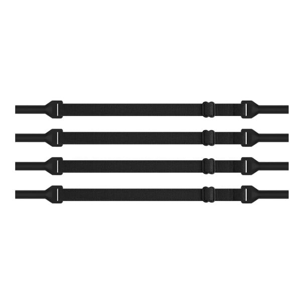 Sæt af 4 sportsbånd til briller mod tab Justerbare 21 til 32 cm Elastiske remme med silikoneender sort