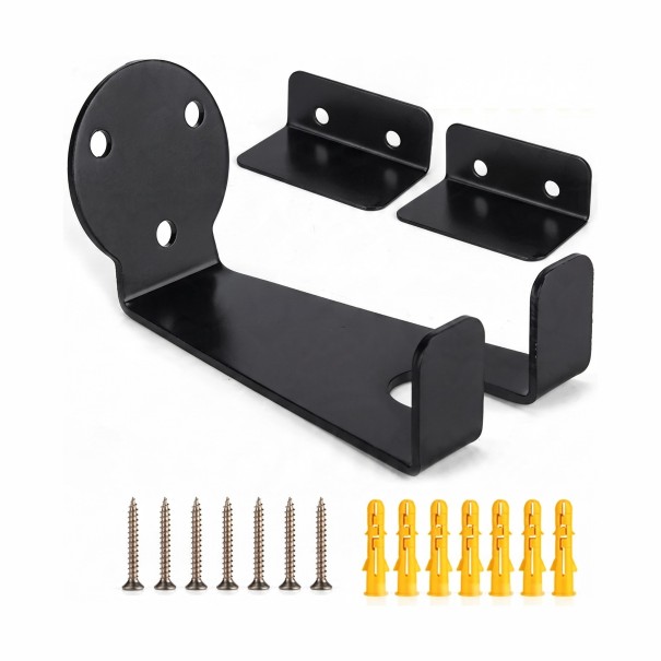 Wall-Mounted Bicycle Holder for Pedal Horizontal Hanger with 2 Wheel Supports Load Capacity 60 kg 13.7 x 8 cm Iron Black For Garage and Flat 1