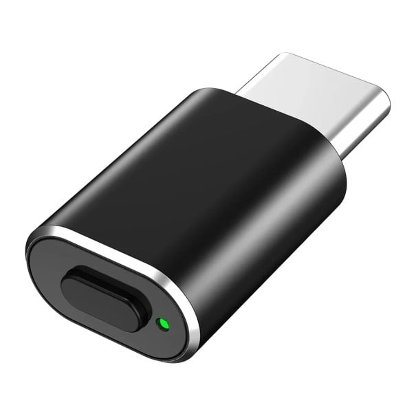 Mus Simulátor Mouse Jiggler USB-C Oval med ON/OFF-knap og 3 tilstande Aluminium mod søvn på bærbar computer sort