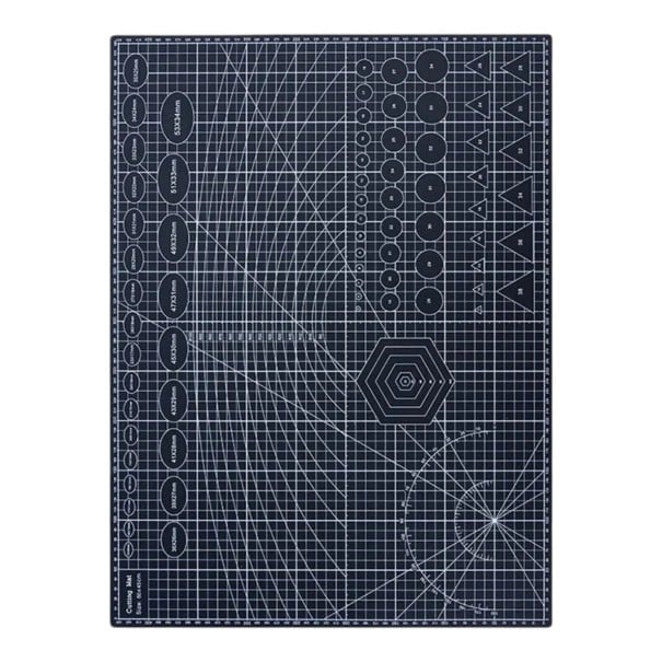 Grand tapis de découpe A2 60 x 45 cm Impression recto verso Surface auto-réparatrice Lignes et gabarits angulaires PVC Noir Pour la gravure 1