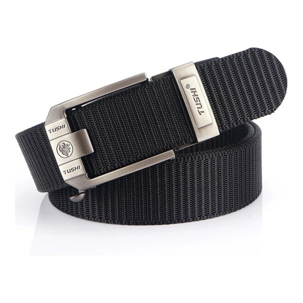 Cinto táctico 120 x 3,4 cm com fivela metálica automática em acabamento prateado Cinto de nylon Para outdoor e trabalho preto