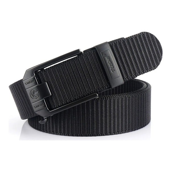 Cinto Táctico 120 x 3,4 cm com fivela metálica automática em preto Cinto de nylon Para atividades ao ar livre e trabalho preto