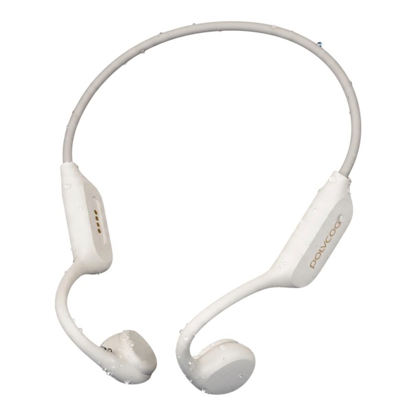 Sport Wireless Headphones POLVCDG med 8 GB hukommelse og MP3-afspiller vandtæt IPX8 Bluetooth 5.4 batterilevetid 8 timer Beige