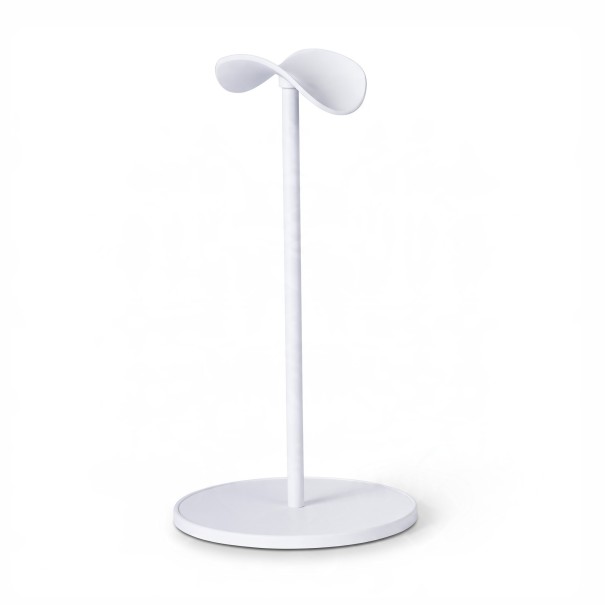 Hovedtelefonstand med blød TPU støtte Højde 21 cm Rund base 11,5 cm Plastisk Til gaming headset og kontor hvid