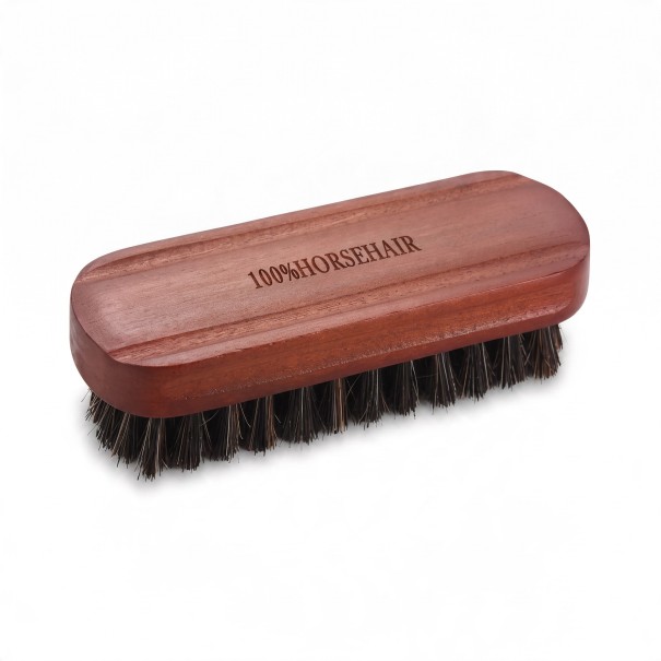 Horsehair Shoe Brush 13.5 x 5 cm Wooden Handle with Grip Groove Soft Polishing Brush for Leather Shoes and Leather Products 1