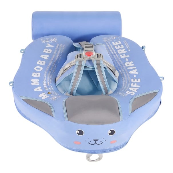 Ikke-opblæselig svømmebåd til babyer med sele og hale 6-18 kg 3-24 måneder Brystmål op til 56 cm Betræk af 3D polyester blå