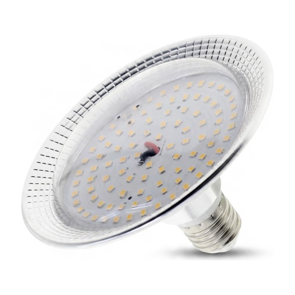 LED luz de cultivo E27 18 W Luz branca neutra 4000 K 96 LED SMD2835 Corpo de alumínio prateado Ø 13 cm Para plantas e ervas 1