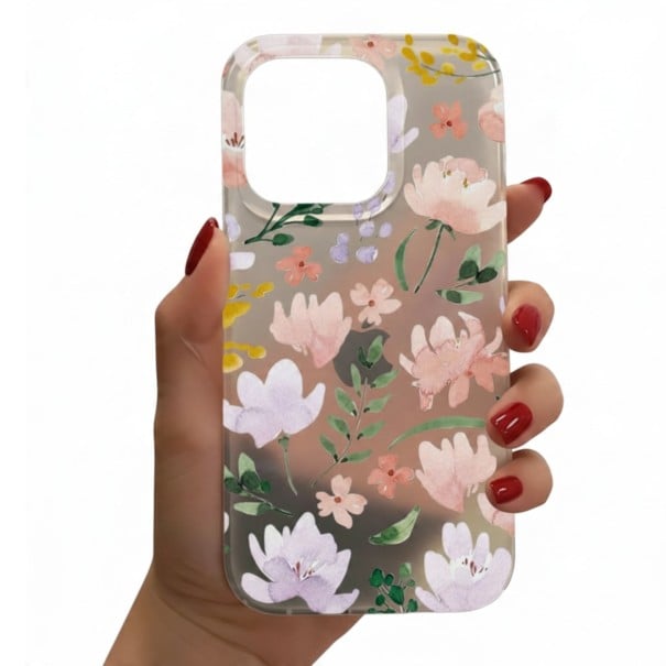 Pouzdro na iPhone 18 Pro Max Průhledný matný kryt Akvarelový motiv květin Měkký rám z TPU Tvrdý zadní panel Ochrana proti nárazům 1