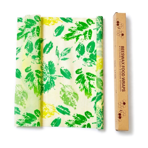 Essuie-tout en cire d'abeille 100 x 33 cm Emballage réutilisable pour le pain et les légumes vert clair