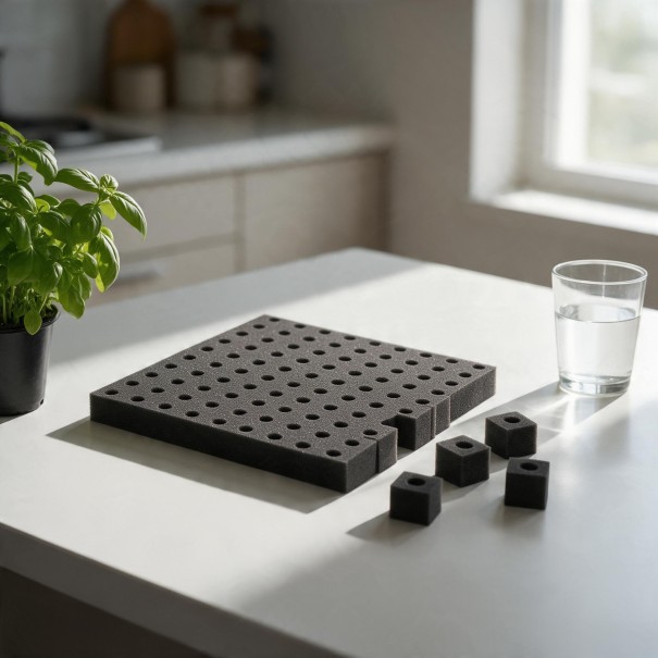 Hydroponisk væksthud Plade 100 blokke 25 x 25 x 2,4 cm Blokke 2,5 cm Til såning af frø og forspiring af planter sort