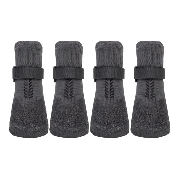 Sokker til hunden skridsikre med beskyttelse af poter 4 stk Størrelse L Sål 6 x 5 cm Længde 12 cm Strikket med velcro sort