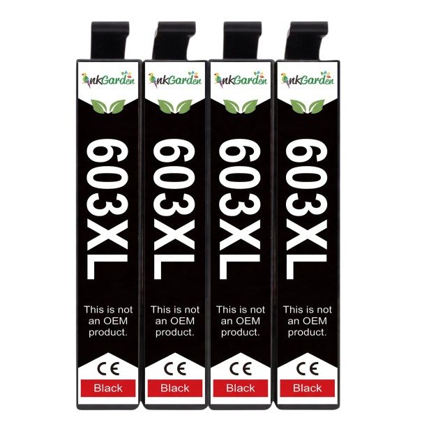 Černé inkoustové kazety 603XL Pro Epson Expression Home XP-2100 XP-3100 XP-4100 Sada 4 ks 14 ml Barvivový inkoust Na dokumenty 1