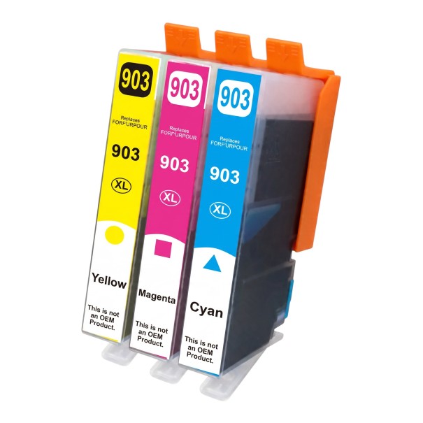 Barevné inkoustové kazety 903XL Pro HP OfficeJet Pro 6950 6960 6970 6978 Sada 3 ks 15 ml Barvivový inkoust Modrá magenta a žlutá 1