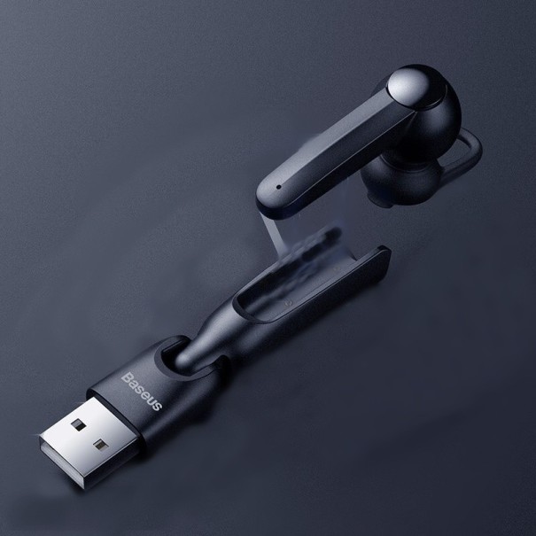 Trådlösa handsfree hörlurar med mikrofon för samtal och musikuppspelning Bluetooth 5.0 Räckvidd 10 m USB-laddare USB-C-adapter Svart 1