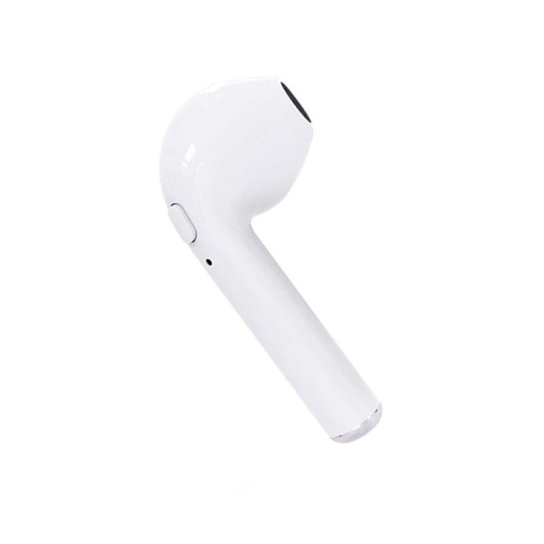 Trådlös höger hörlur med mikrofon för samtal och musik Bluetooth 5.0 Räckvidd 10 m Batteritid 1,5 till 2 timmar Knappstyrning Mått 5 x 2 cm vit