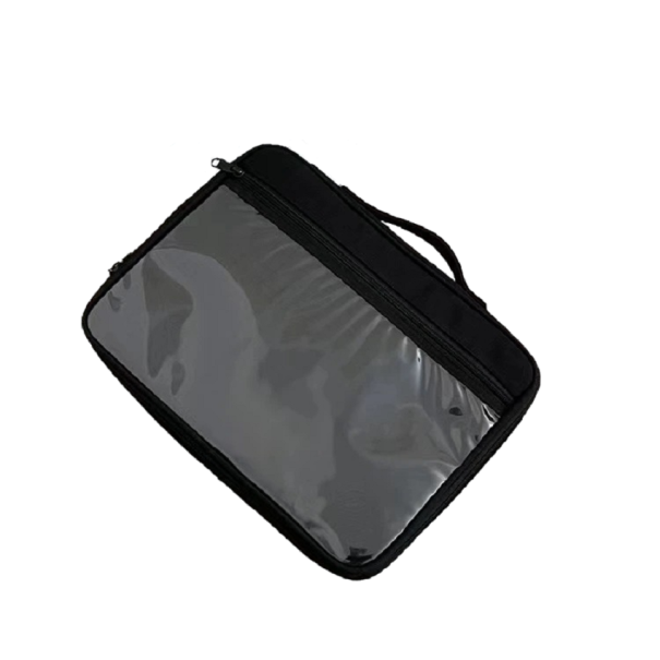 14 hüvelykes, 35x26 cm-es átlátszó oldalsó zsebes MacBook/iPad fekete tok 1