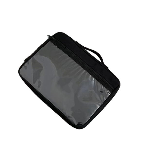 14 Zoll 35 x 26 cm transparente Seitentasche für MacBook/iPad, schwarze Hülle 1