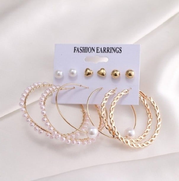 Boucles d'oreilles pour femmes 6 paires 15
