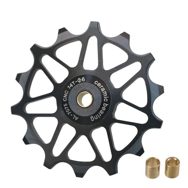 14T Umwerfer Führungsrad Narrow Wide AL 7075 CNC Keramiklager MTB Straßenkompatibel Shimano Sram schwarz