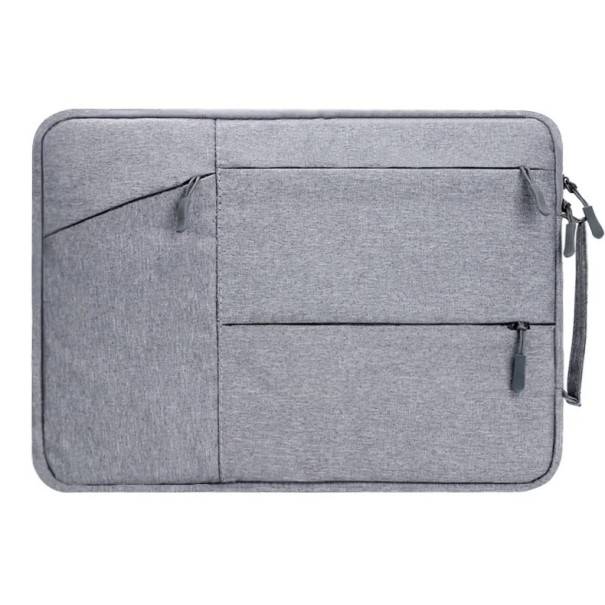 15,6 tuuman kannettavan tietokoneen suojus, suojatasku MacBook Prolle, neutraalit värit, pehmeä pehmuste, vetoketju, kevyt muotoilu, tyylikäs minimalistinen tyyli harmaa