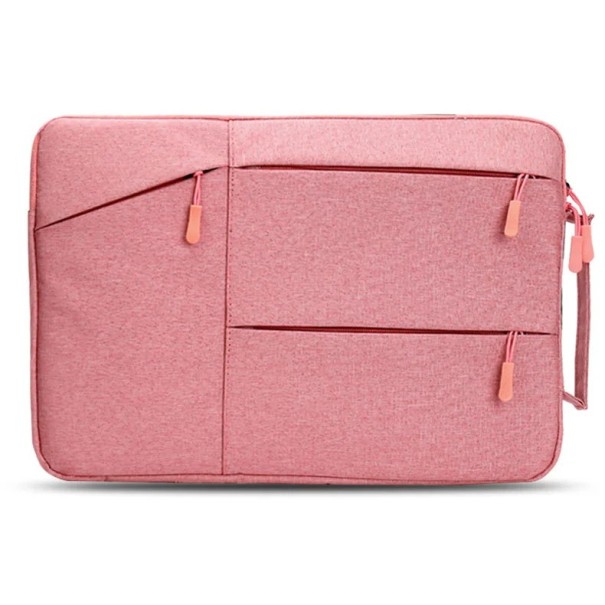 15,6 Zoll Laptophülle, Schutzhülle für MacBook Pro, neutrale Farben, weiche Polsterung, Reißverschluss, leichtes Design, schlanker minimalistischer Stil rosa