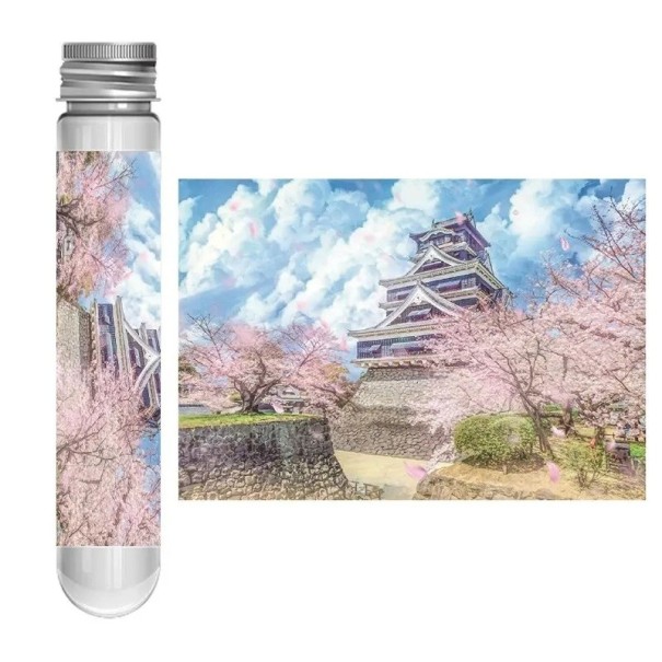 150 Piece Puzzle in a Test Tube 15 x 10 cm Sakura Palace Train and Romantic Town Relaxation Toy Educational Jigsaw for the Whole Family 1