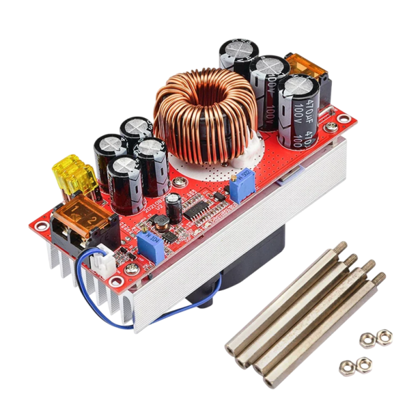 1500W DC-DC měnič napětí 10-60V na 12-90V s vestavěným větráčkem Hliníková žebra 150 kHz Převodník stabilizátor napájení 1