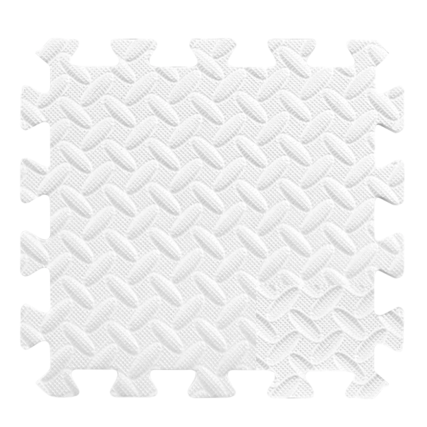 16 ks EVA pěnová podložka 30 x 30 x 0,6 cm Protiskluzová voděodolná podlaha Puzzle okraj Dětská hrací a cvičební podložka bílá