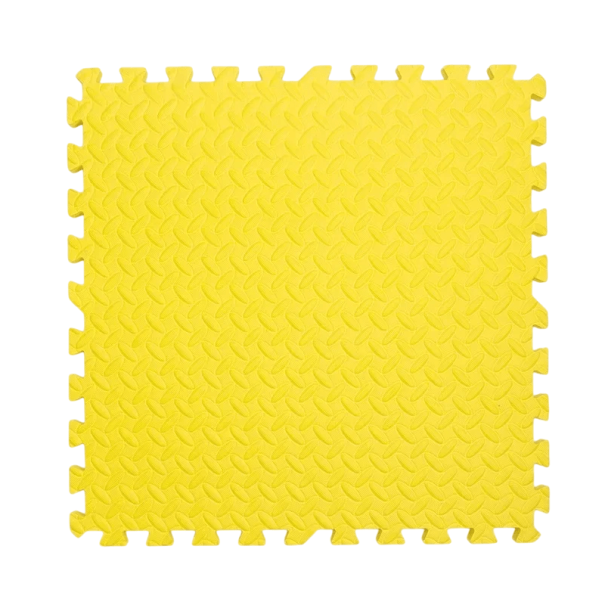 16 ks EVA pěnová podložka 30 x 30 x 0,6 cm Protiskluzová voděodolná podlaha Puzzle okraj Dětská hrací a cvičební podložka žlutá